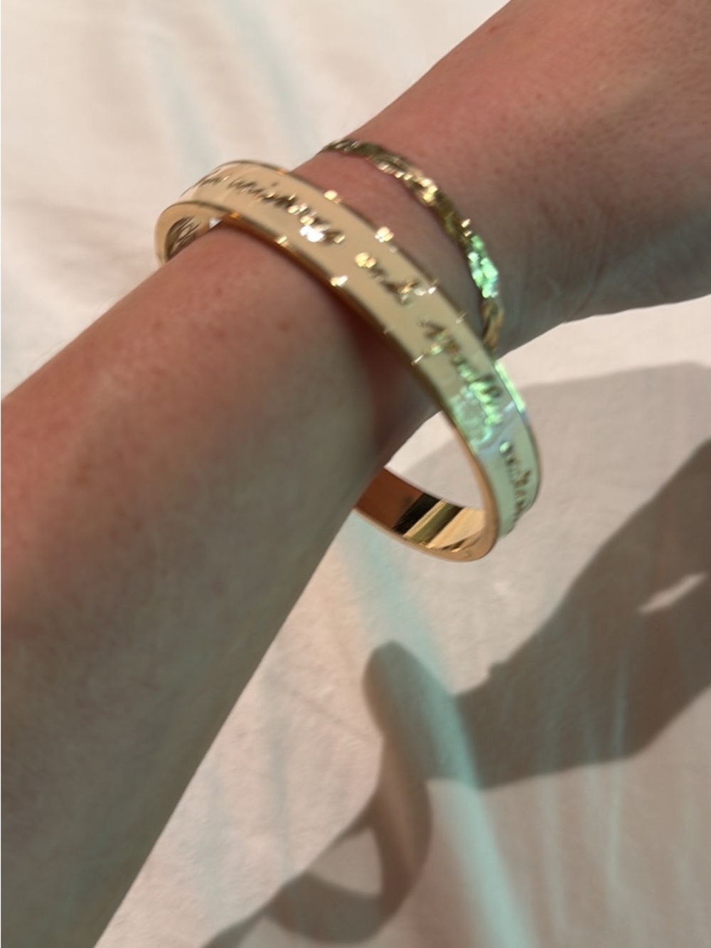 Gold-Tone Engraved Bangle Bracelet - Women's Jewelry